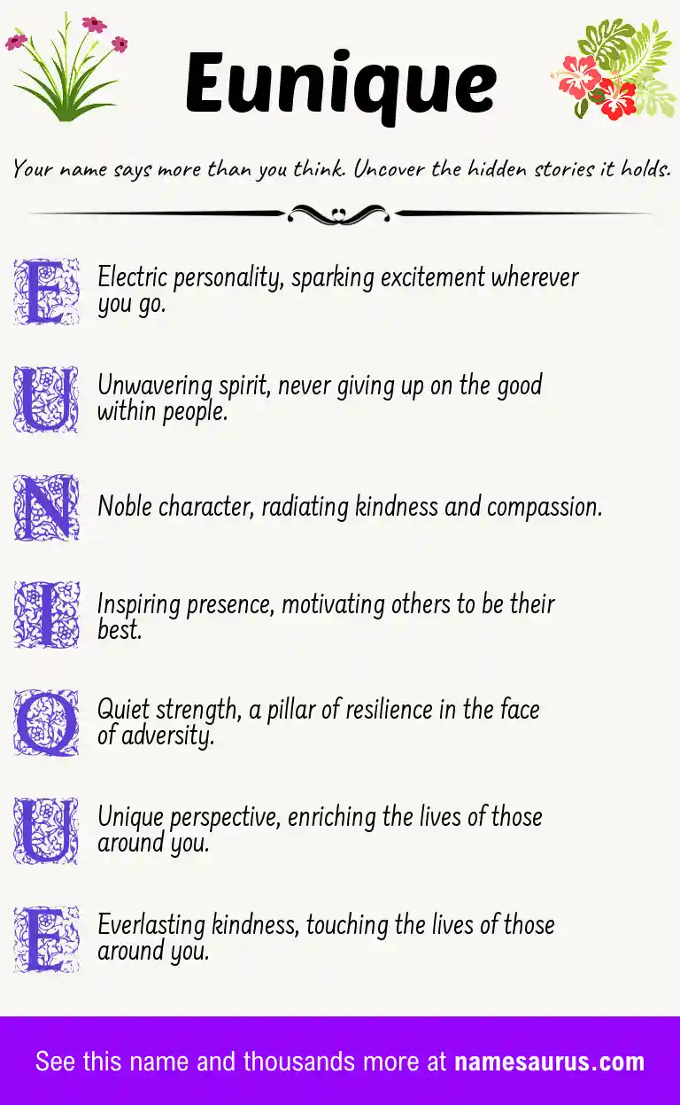 Acrostic poem about Eunique.