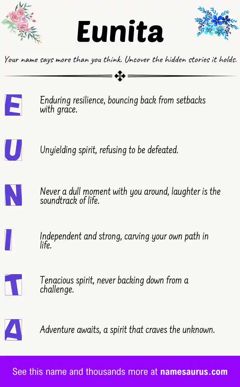 Acrostic poem about Eunita.