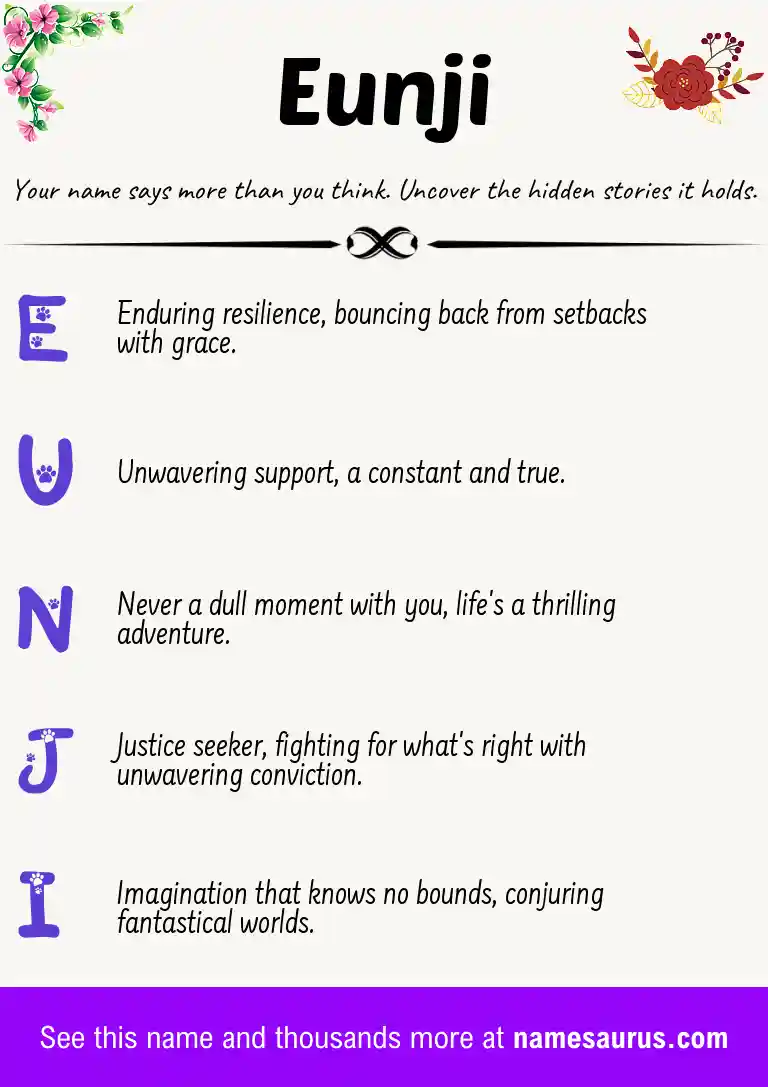 Acrostic poem about Eunji.
