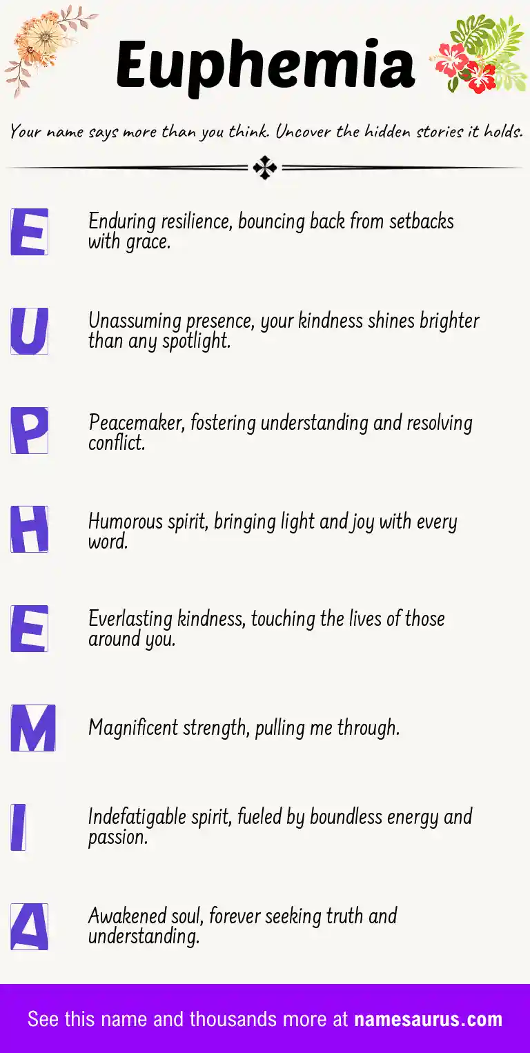 Acrostic poem about Euphemia.