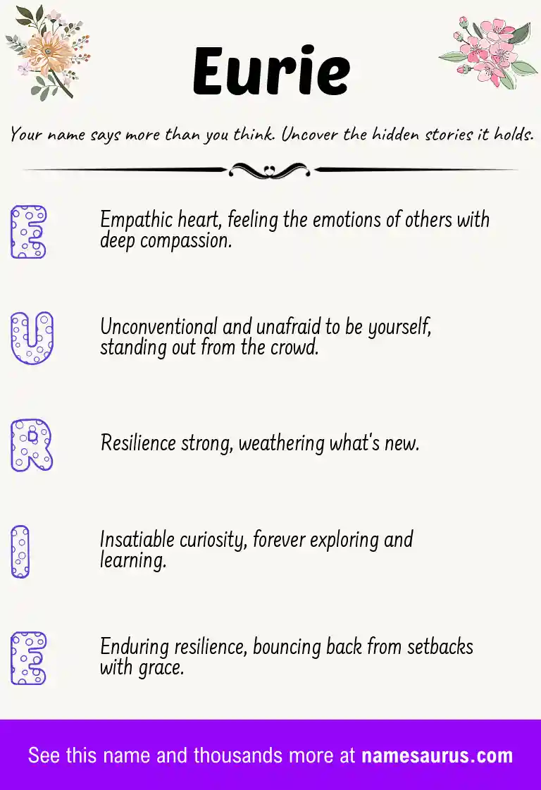 Acrostic poem about Eurie.