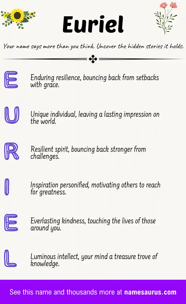 Acrostic poem about Euriel.