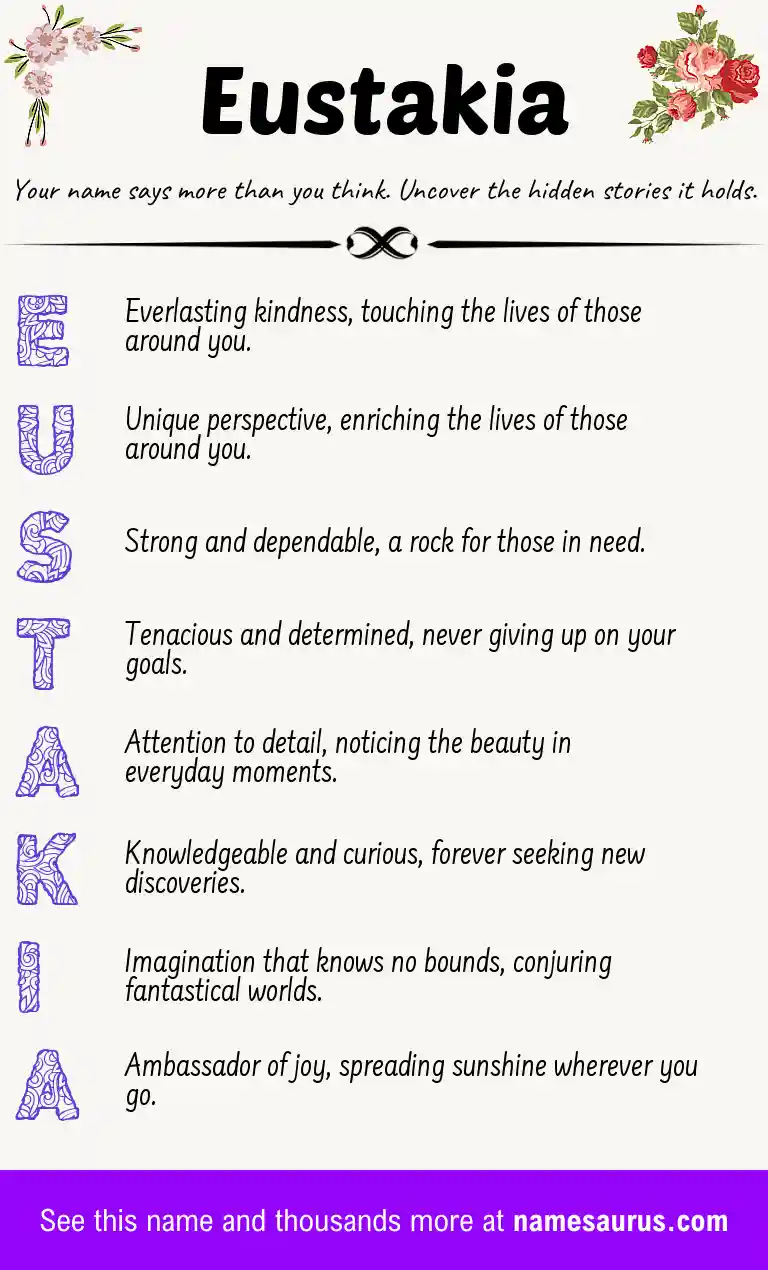 Acrostic poem about Eustakia.