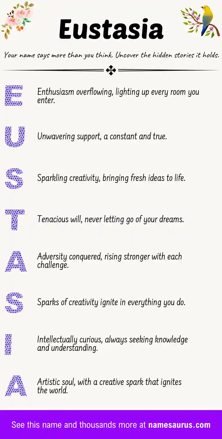 Acrostic poem about Eustasia.