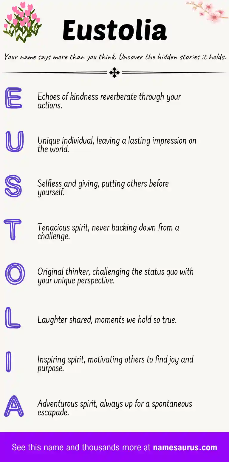 Acrostic poem about Eustolia.