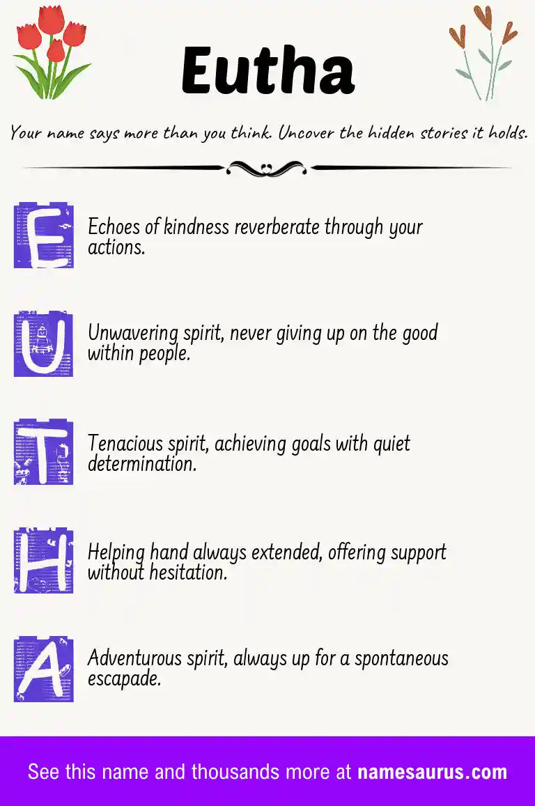 Acrostic poem about Eutha.