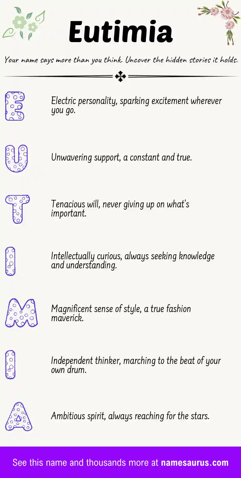 Acrostic poem about Eutimia.