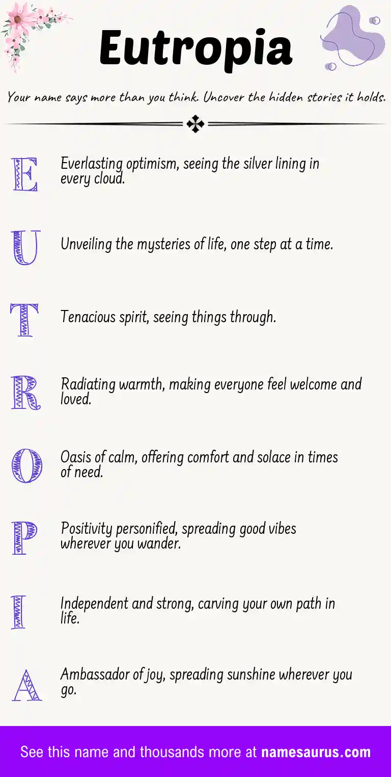 Acrostic poem about Eutropia.