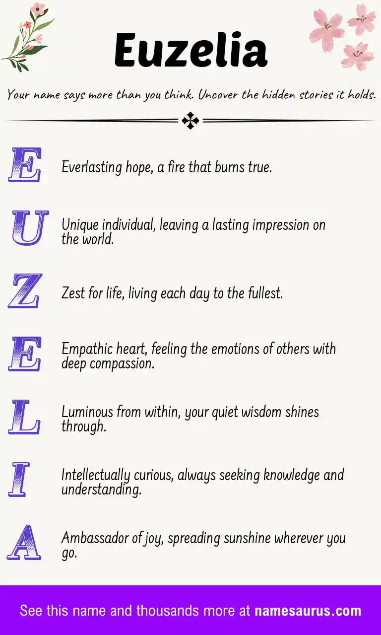 Acrostic poem about Euzelia.