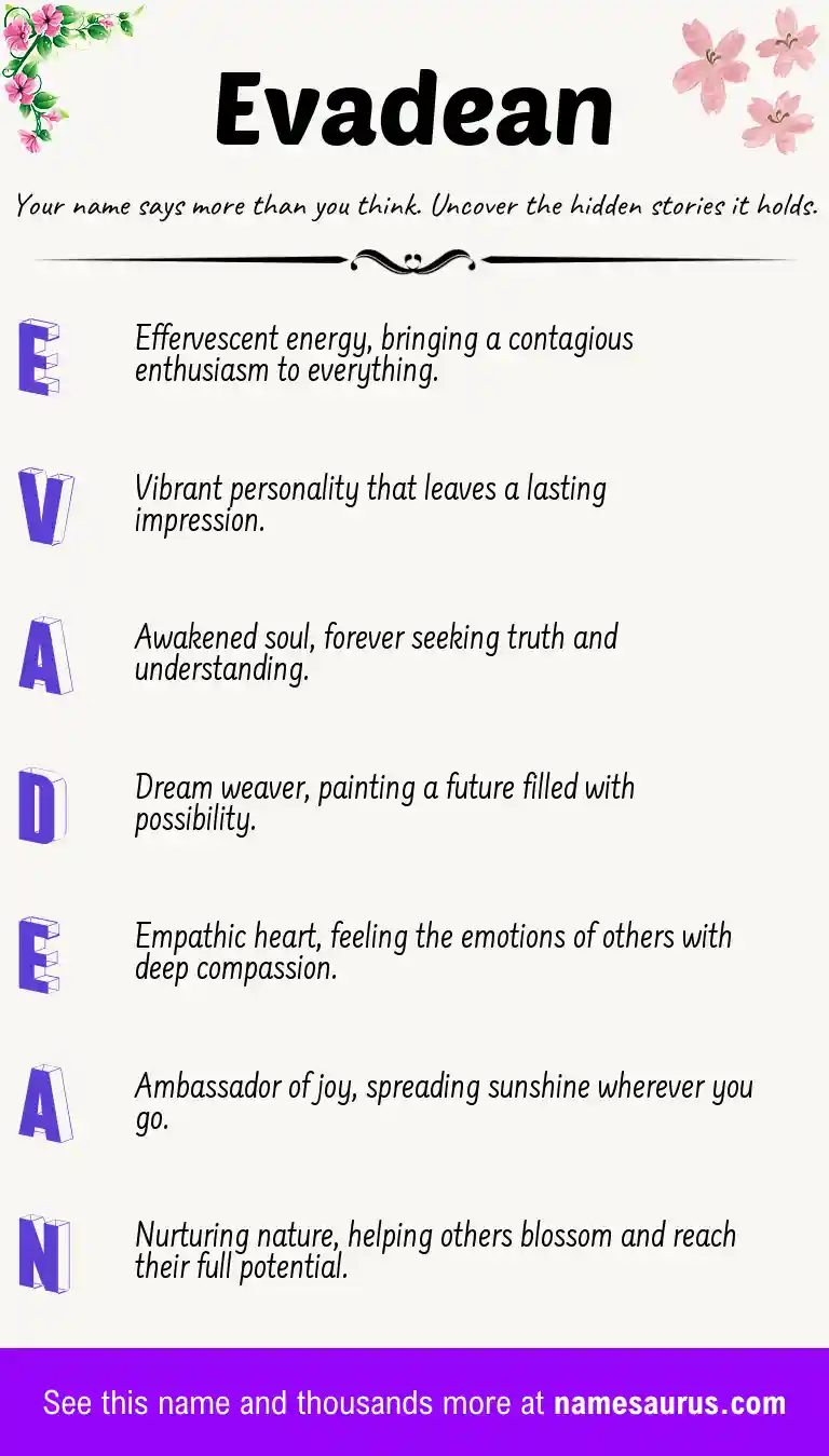 Acrostic poem about Evadean.