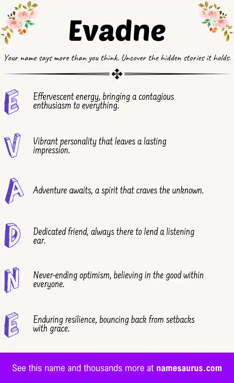 Acrostic poem about Evadne.