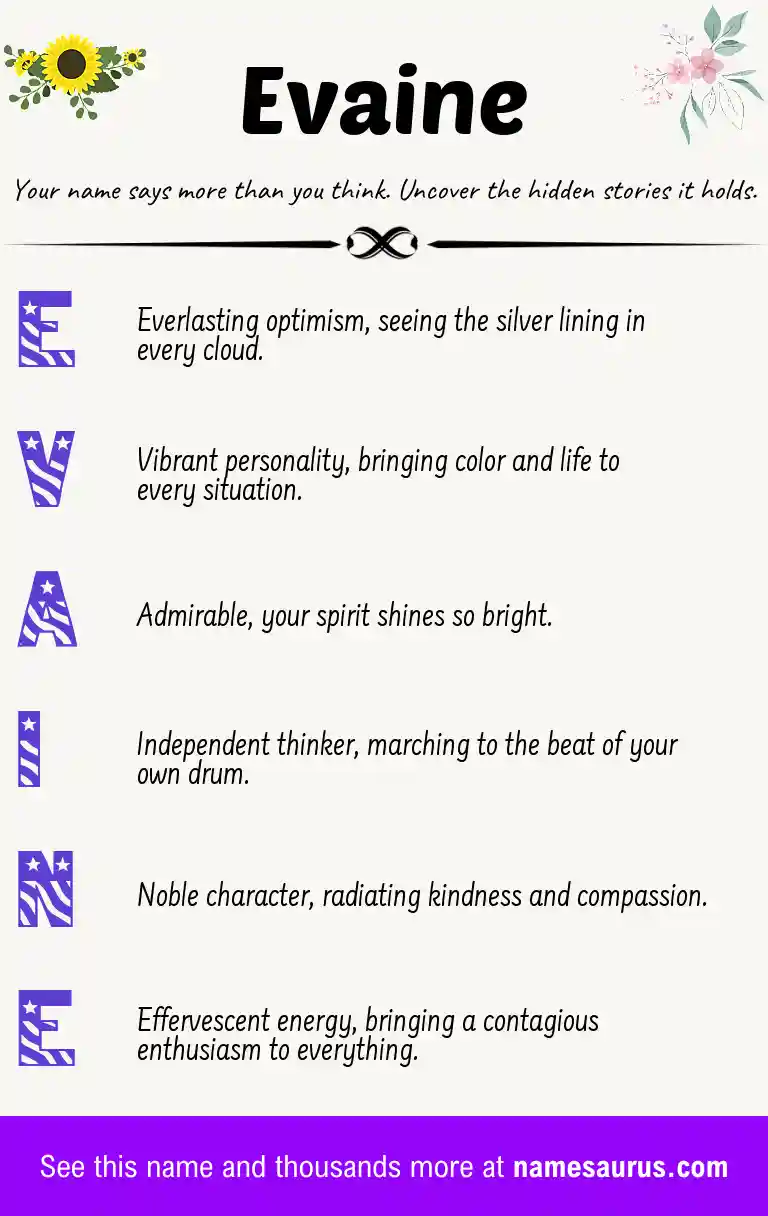 Acrostic poem about Evaine.