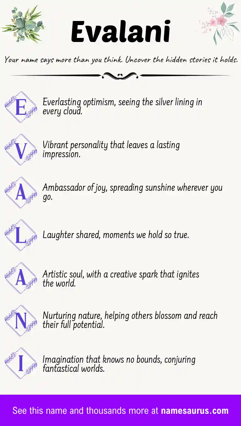 Acrostic poem about Evalani.
