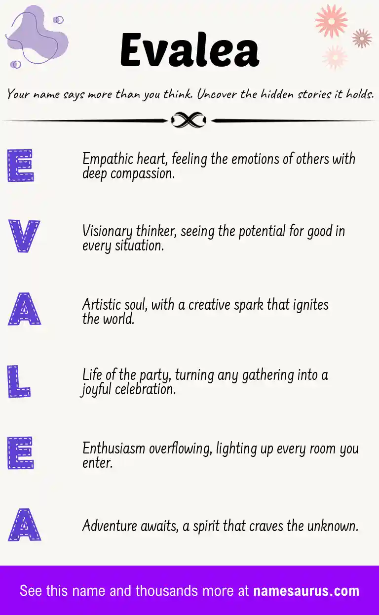 Acrostic poem about Evalea.