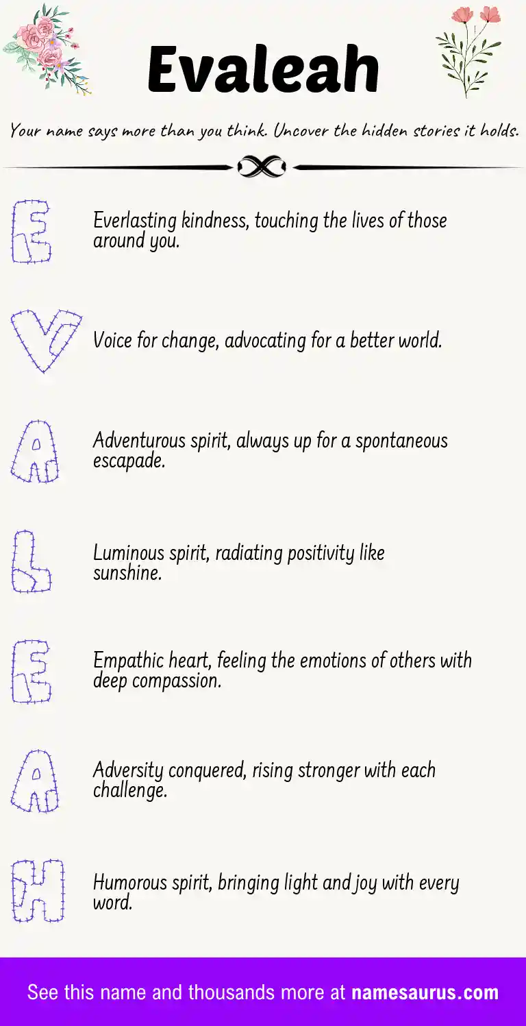 Acrostic poem about Evaleah.