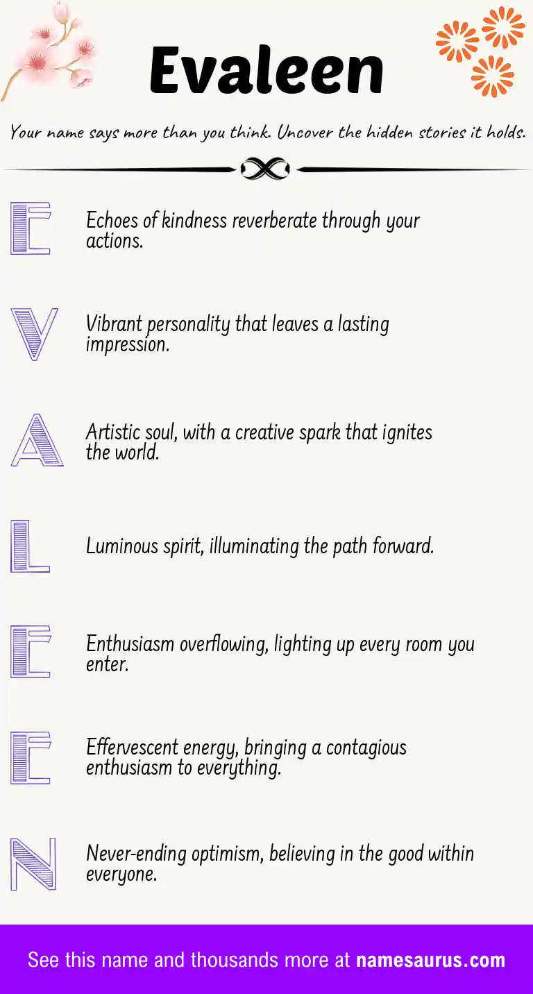 Acrostic poem about Evaleen.