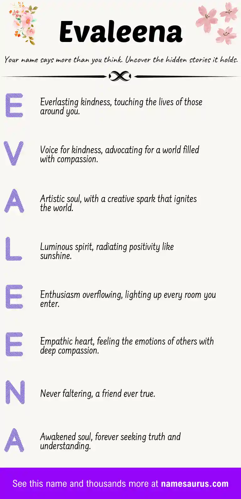 Acrostic poem about Evaleena.