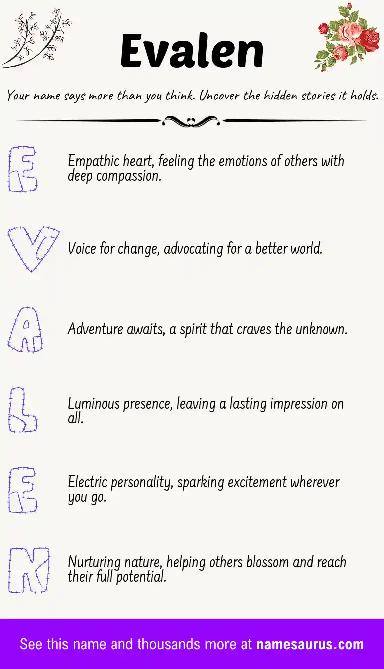 Acrostic poem about Evalen.