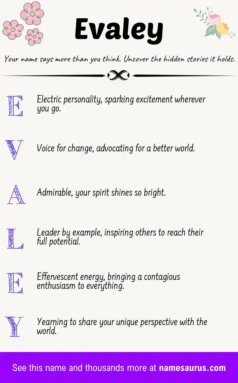 Acrostic poem about Evaley.