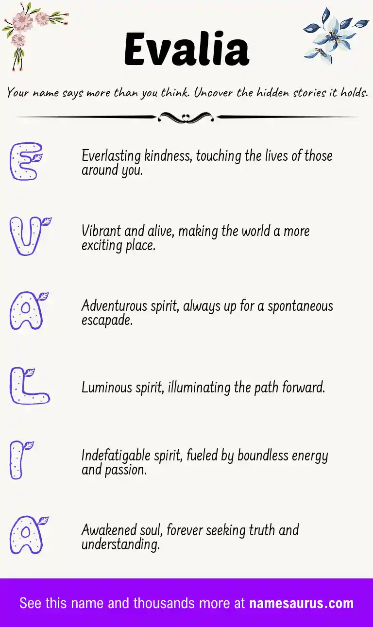 Acrostic poem about Evalia.