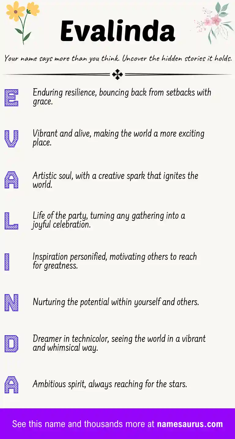 Acrostic poem about Evalinda.