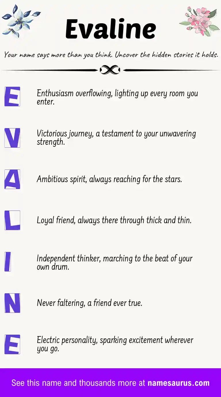 Acrostic poem about Evaline.