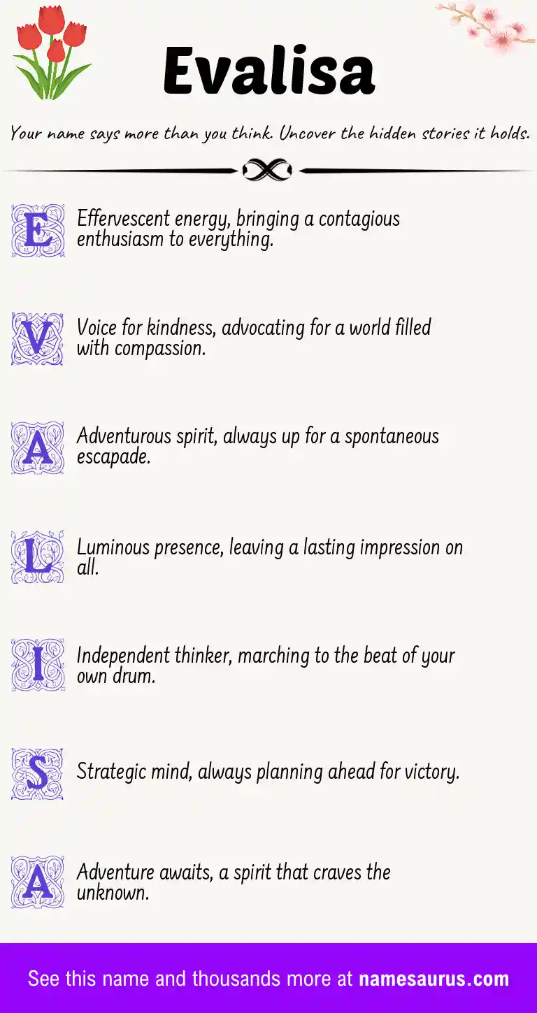 Acrostic poem about Evalisa.