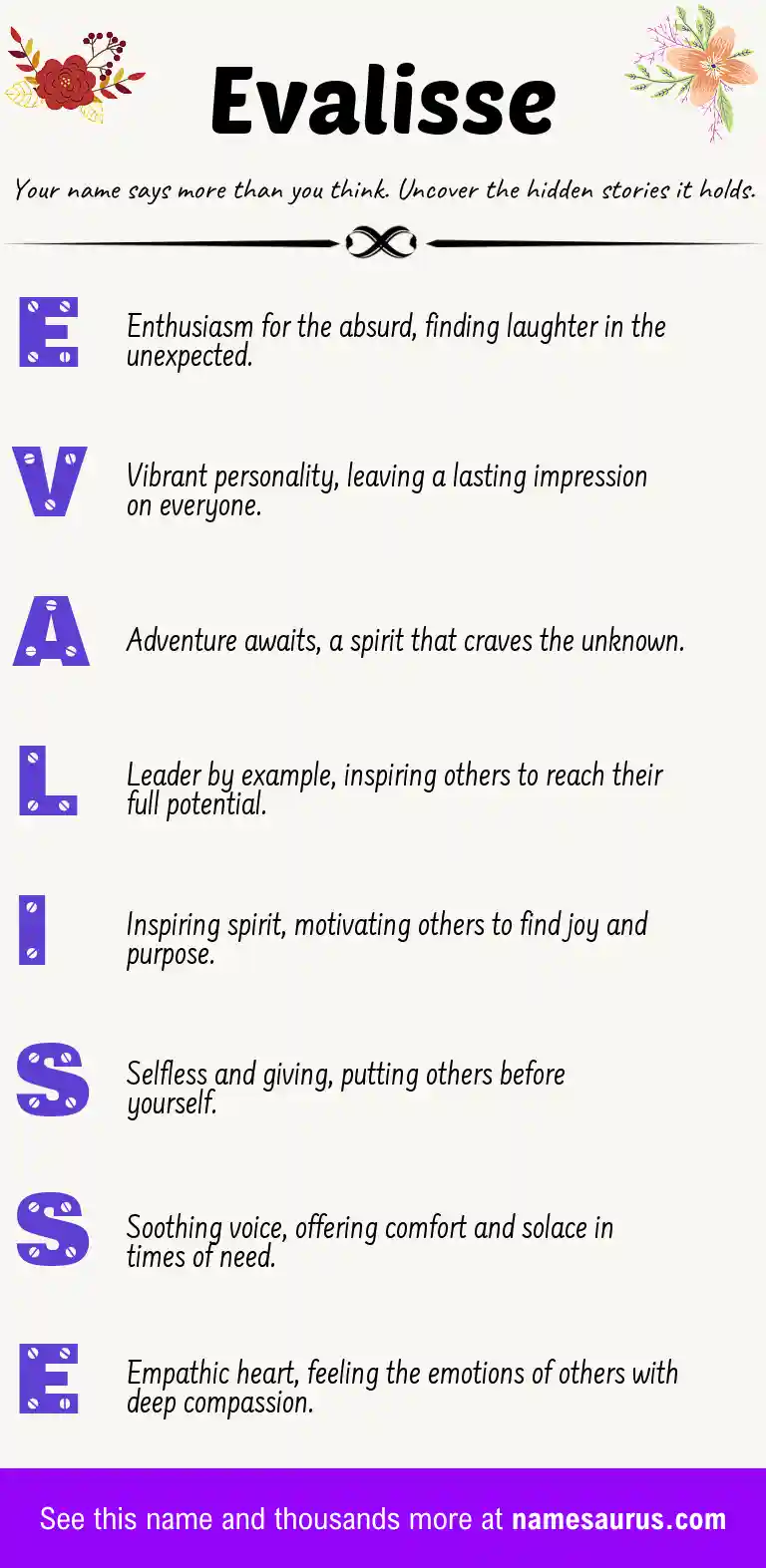 Acrostic poem about Evalisse.