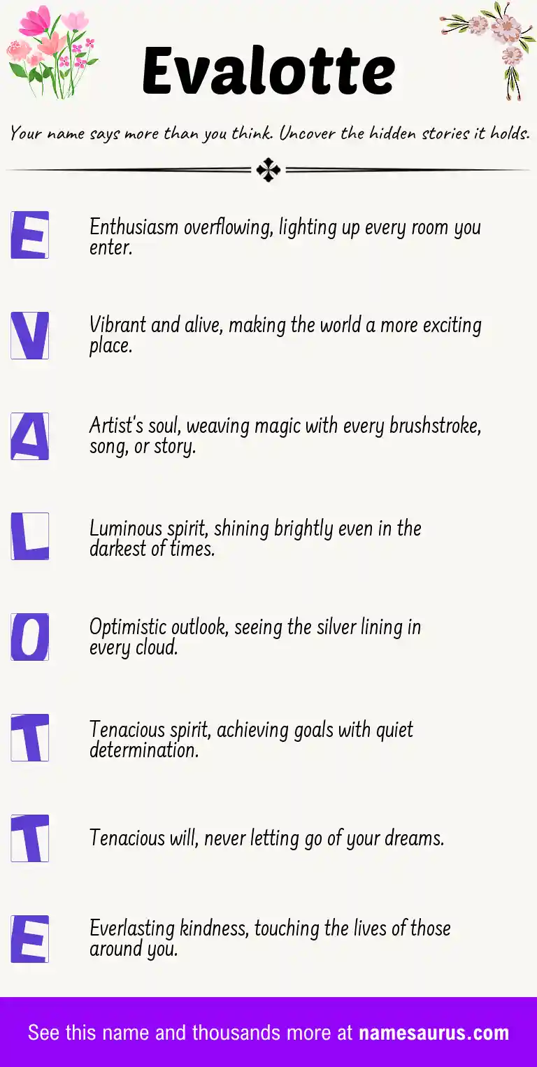 Acrostic poem about Evalotte.
