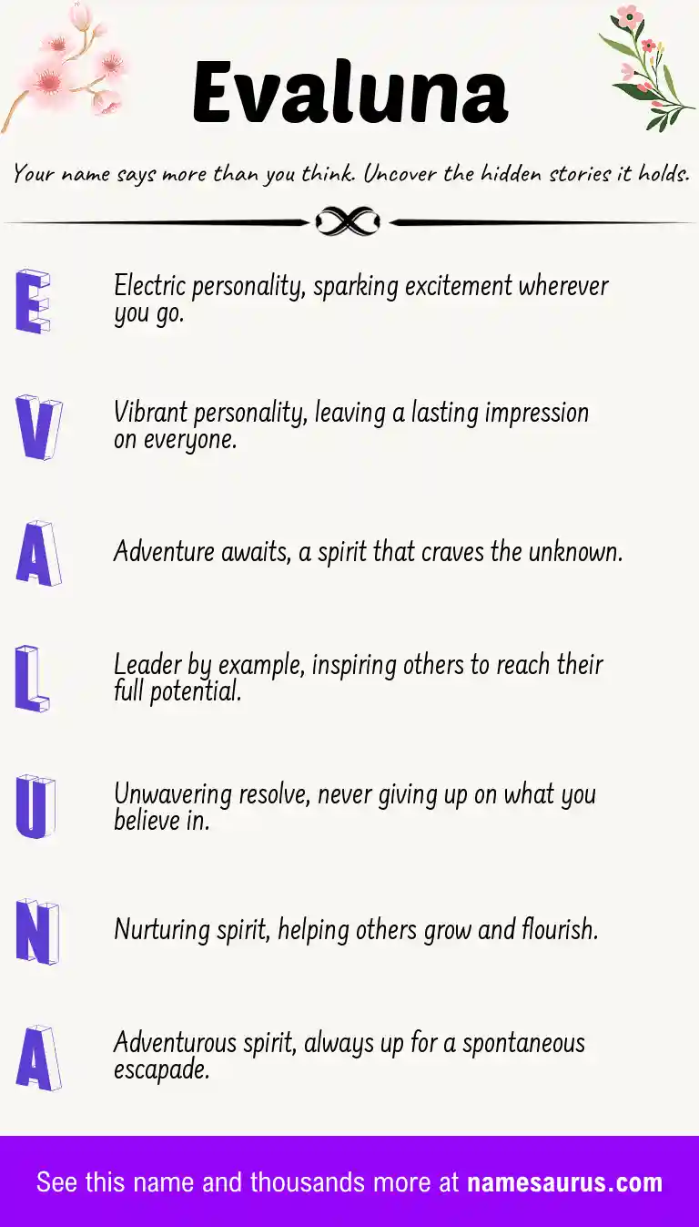 Acrostic poem about Evaluna.