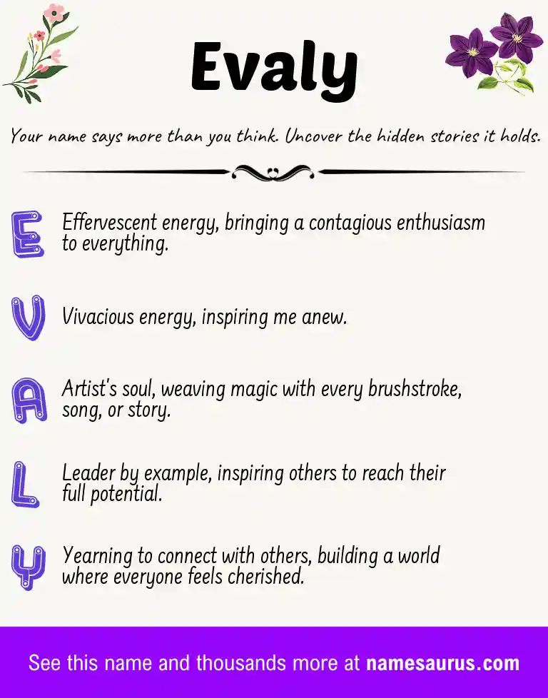 Acrostic poem about Evaly.