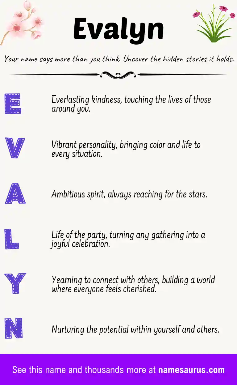 Acrostic poem about Evalyn.