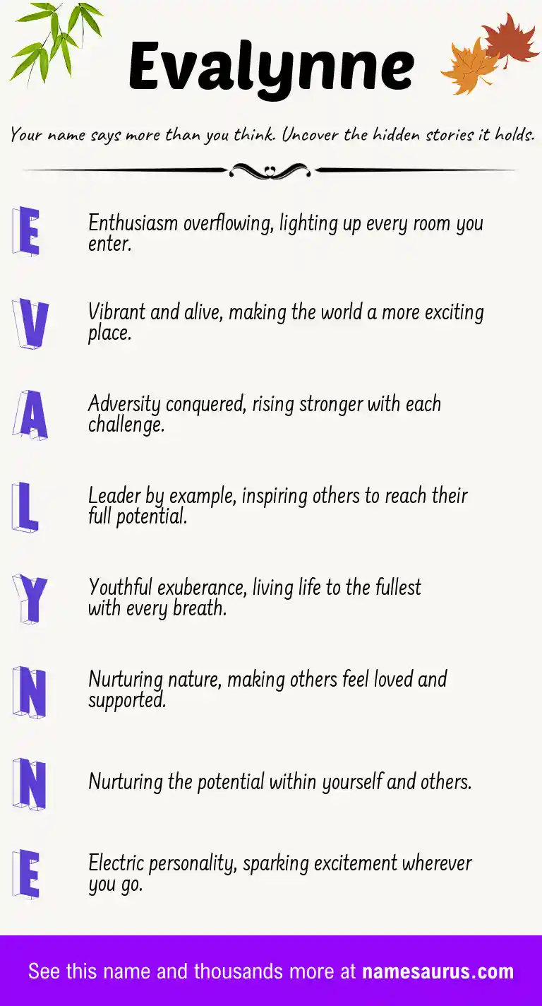 Acrostic poem about Evalynne.