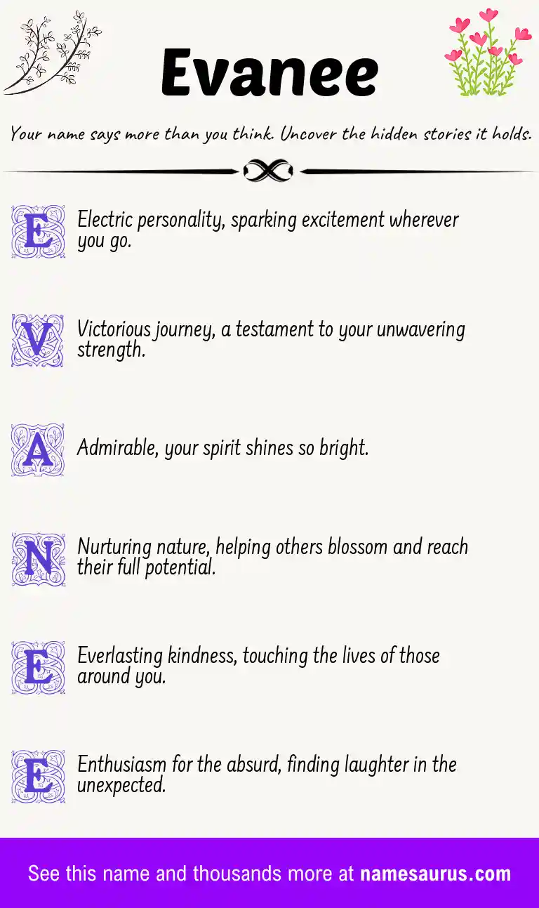 Acrostic poem about Evanee.