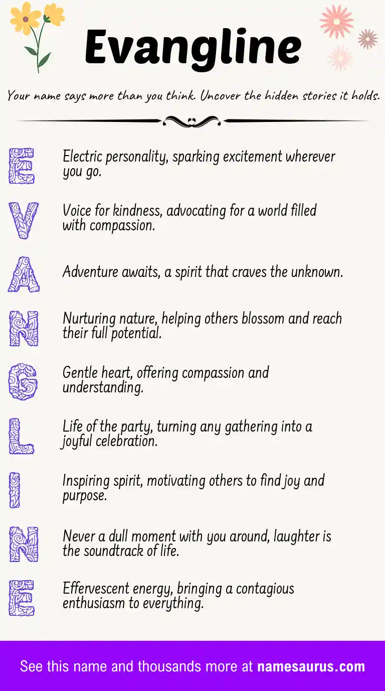 Acrostic poem about Evangline.