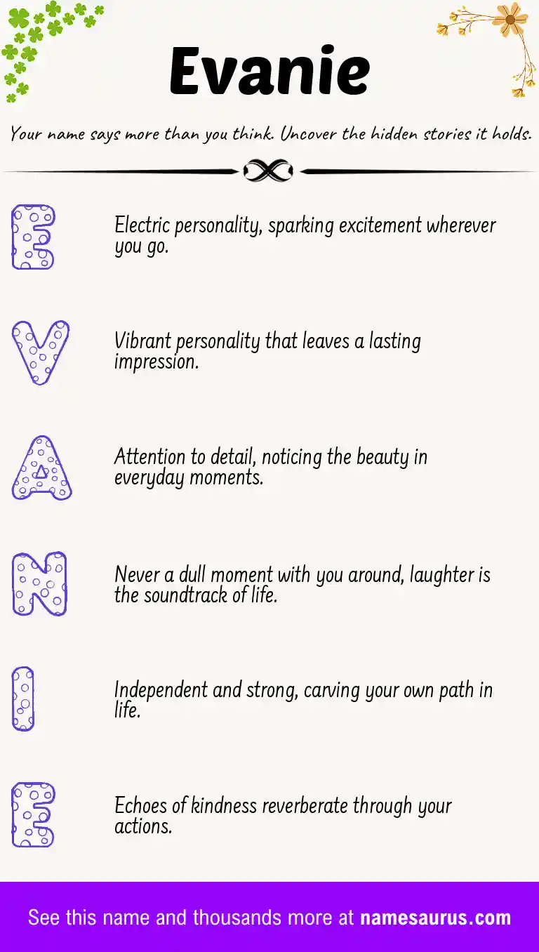 Acrostic poem about Evanie.