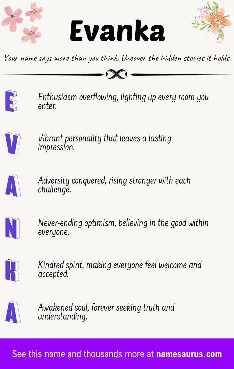 Acrostic poem about Evanka.