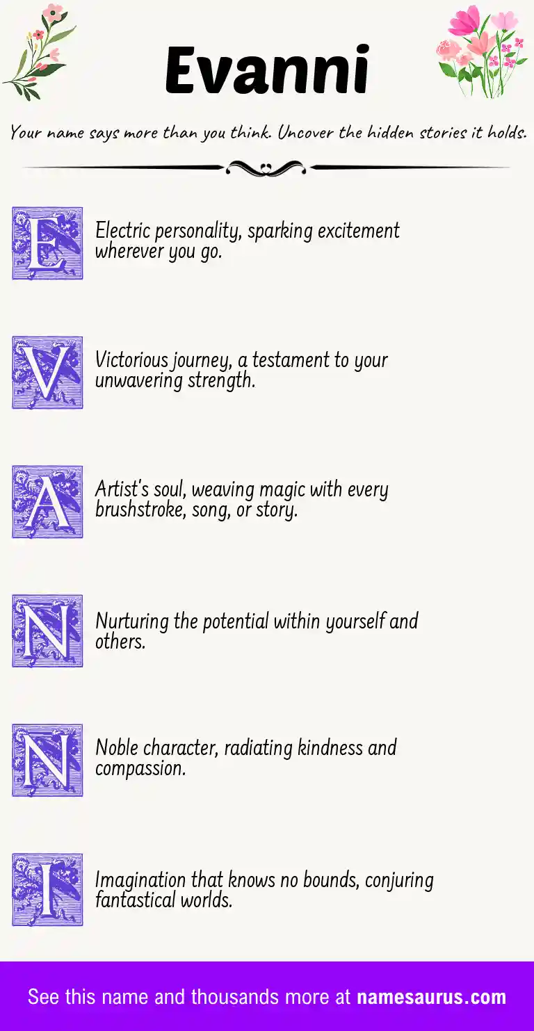 Acrostic poem about Evanni.
