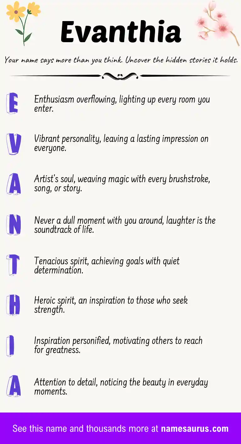 Acrostic poem about Evanthia.