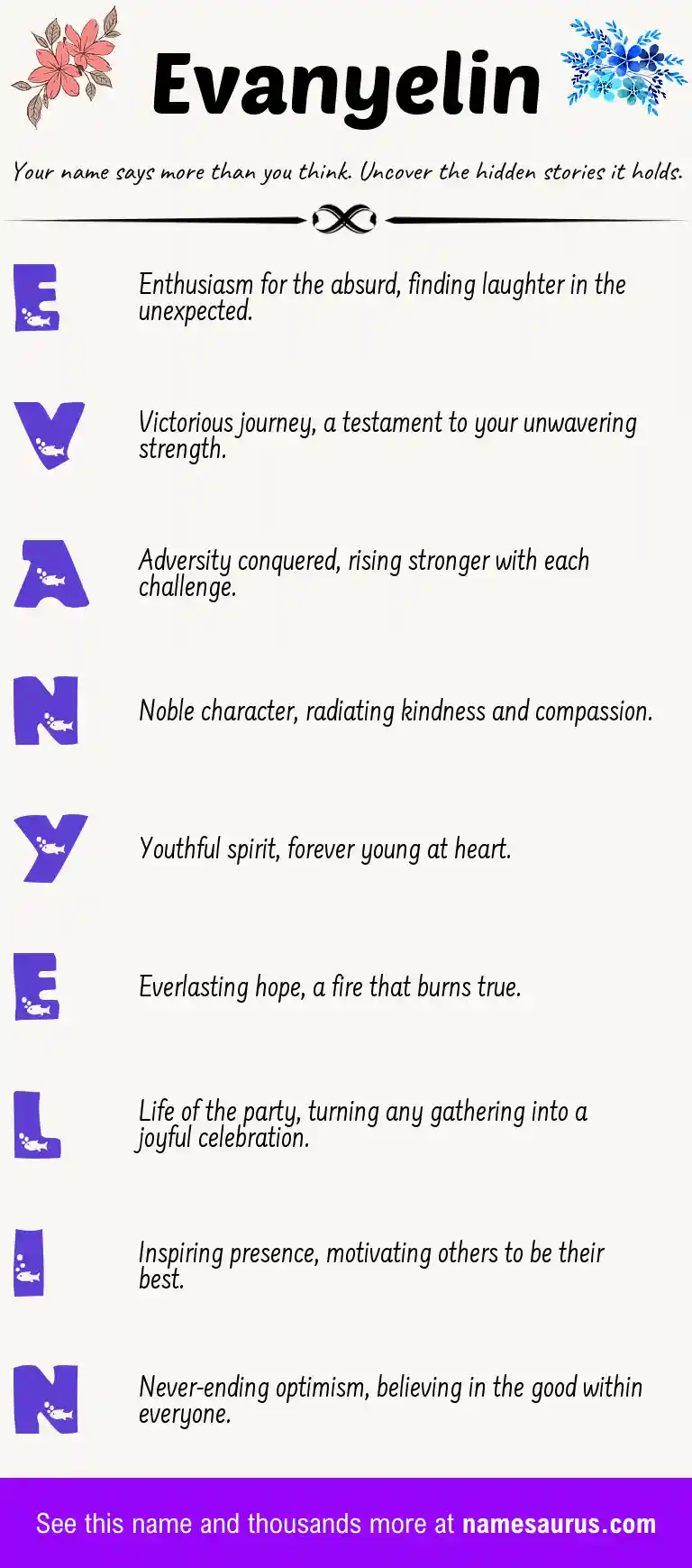 Acrostic poem about Evanyelin.