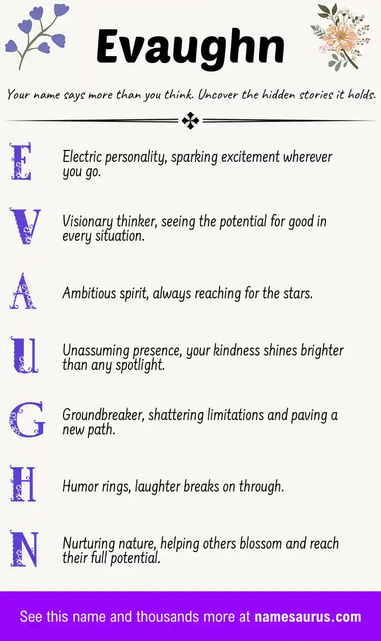 Acrostic poem about Evaughn.