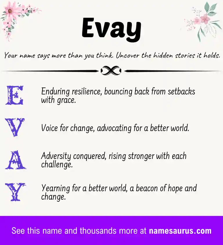 Acrostic poem about Evay.