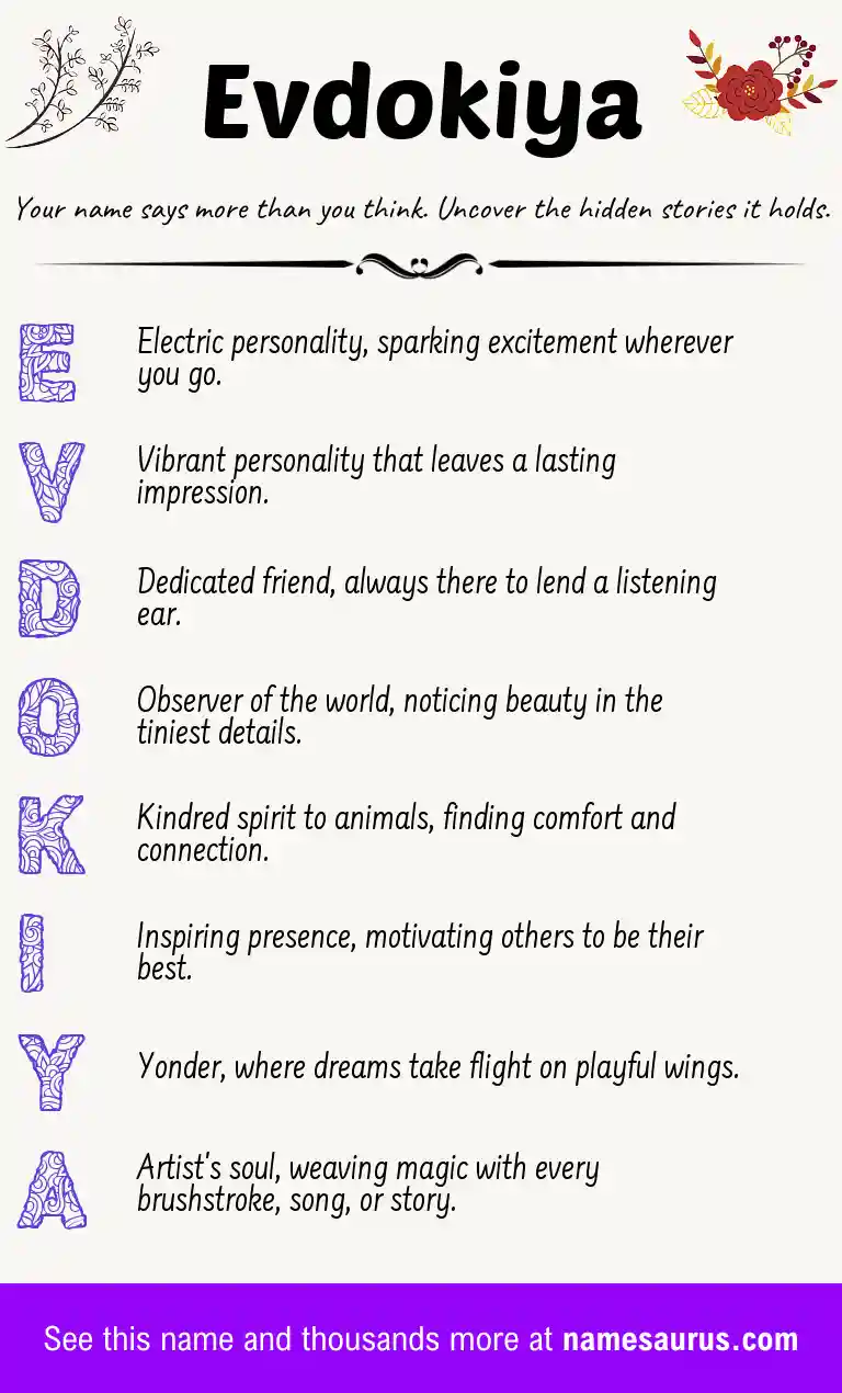 Acrostic poem about Evdokiya.