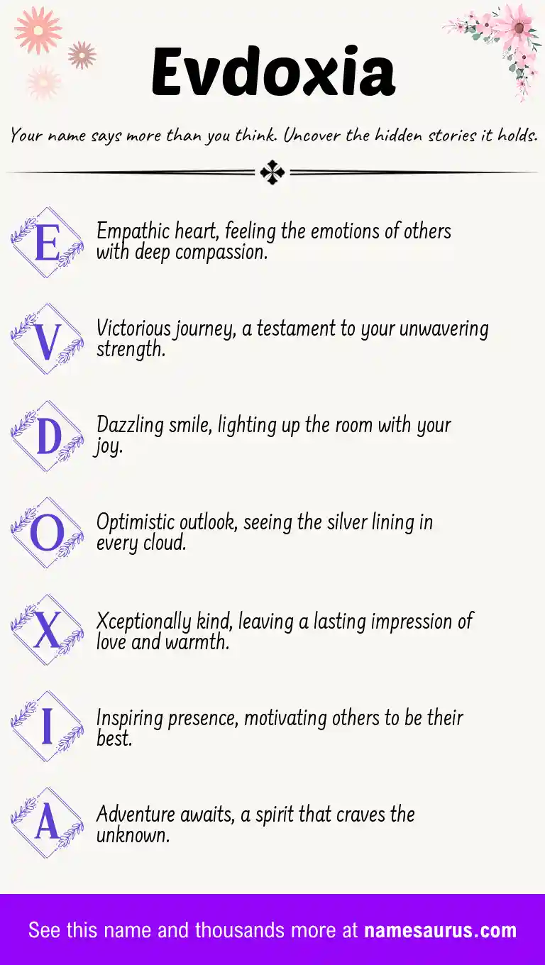 Acrostic poem about Evdoxia.