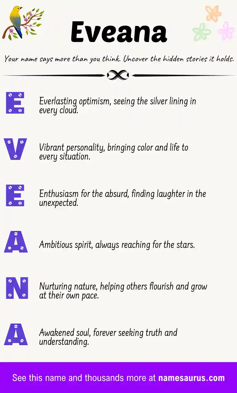 Acrostic poem about Eveana.