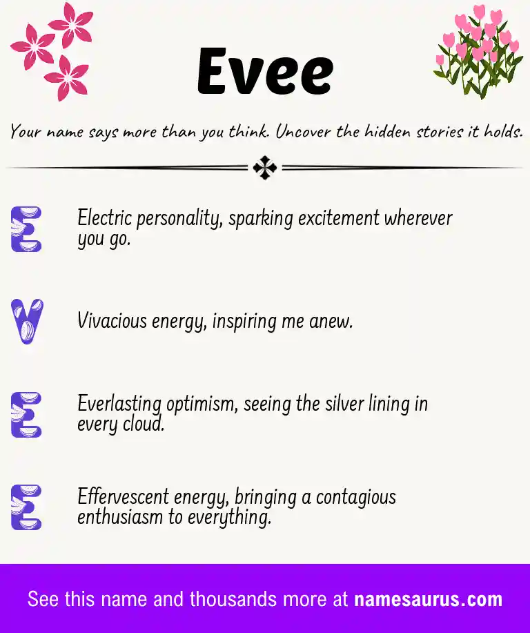 Acrostic poem about Evee.