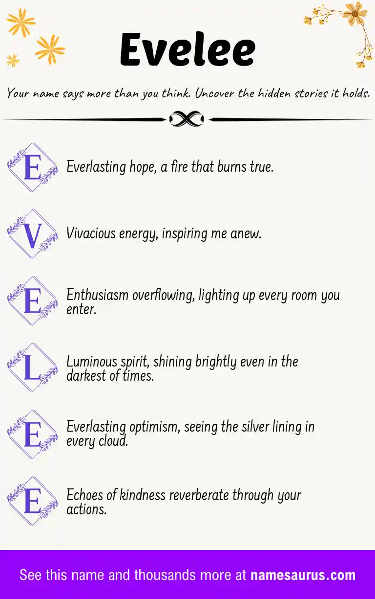 Acrostic poem about Evelee.