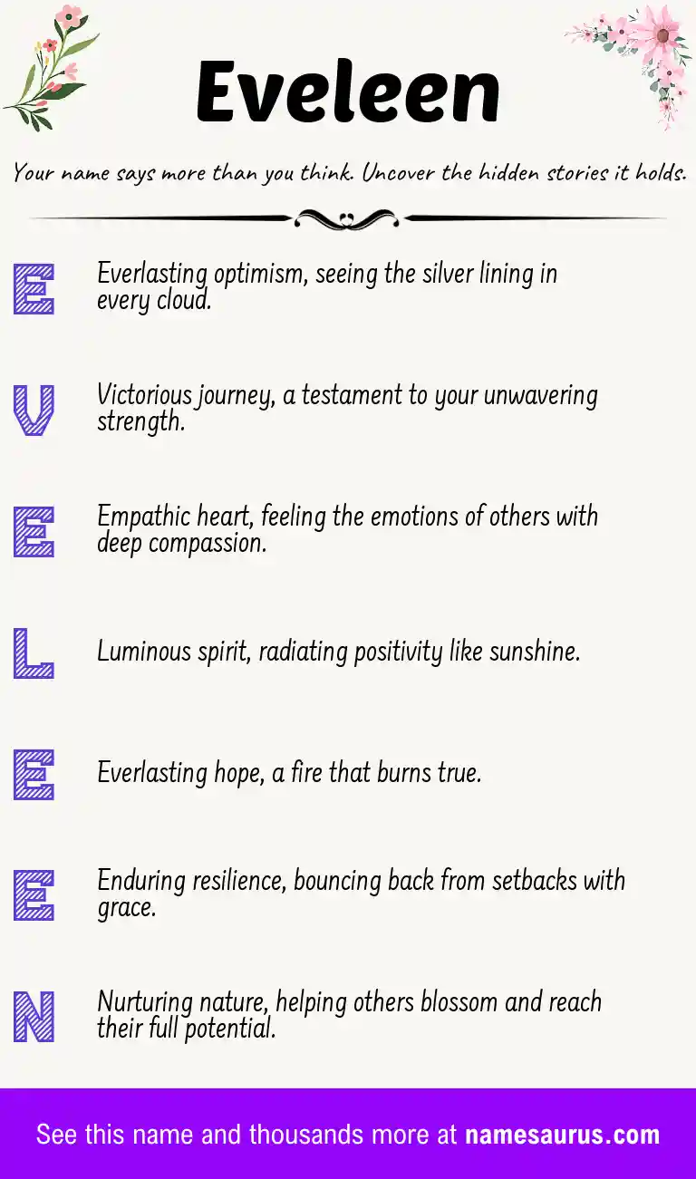 Acrostic poem about Eveleen.