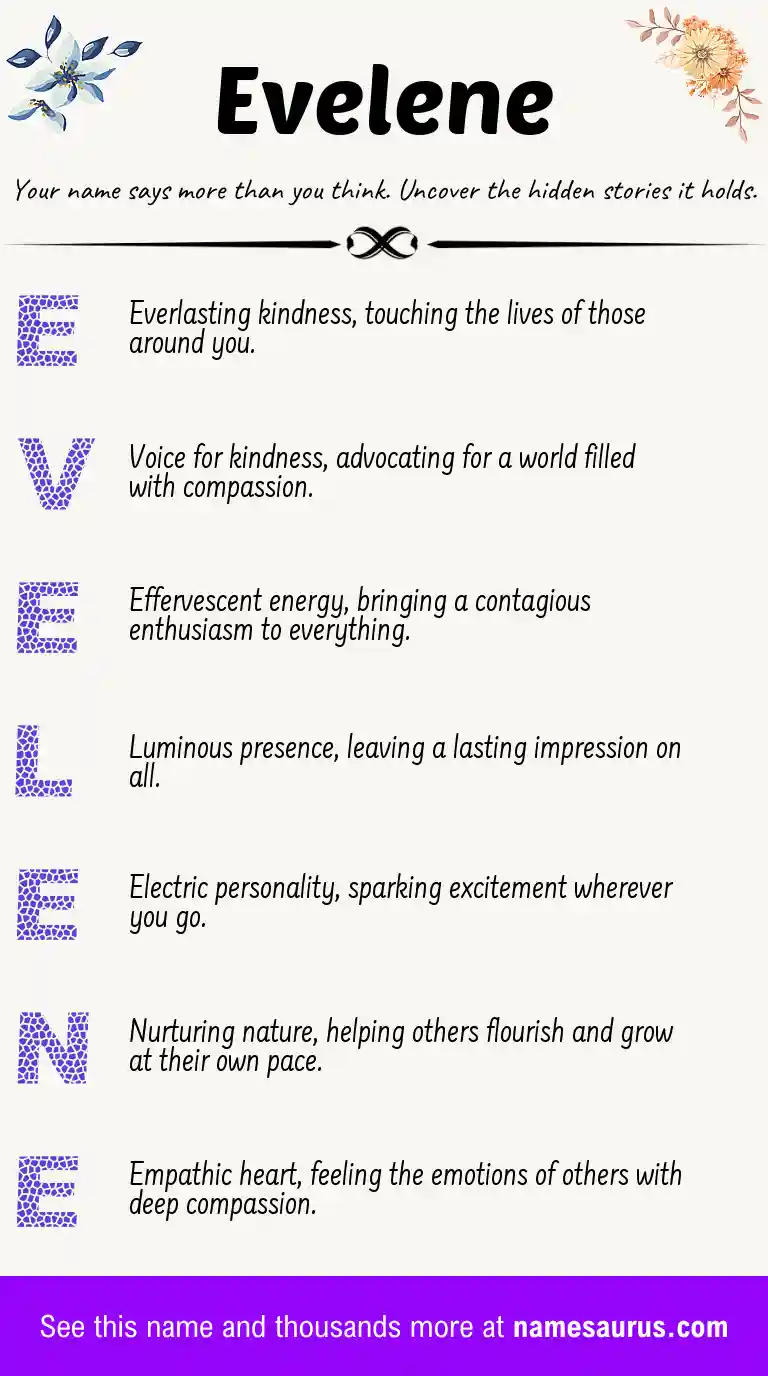 Acrostic poem about Evelene.