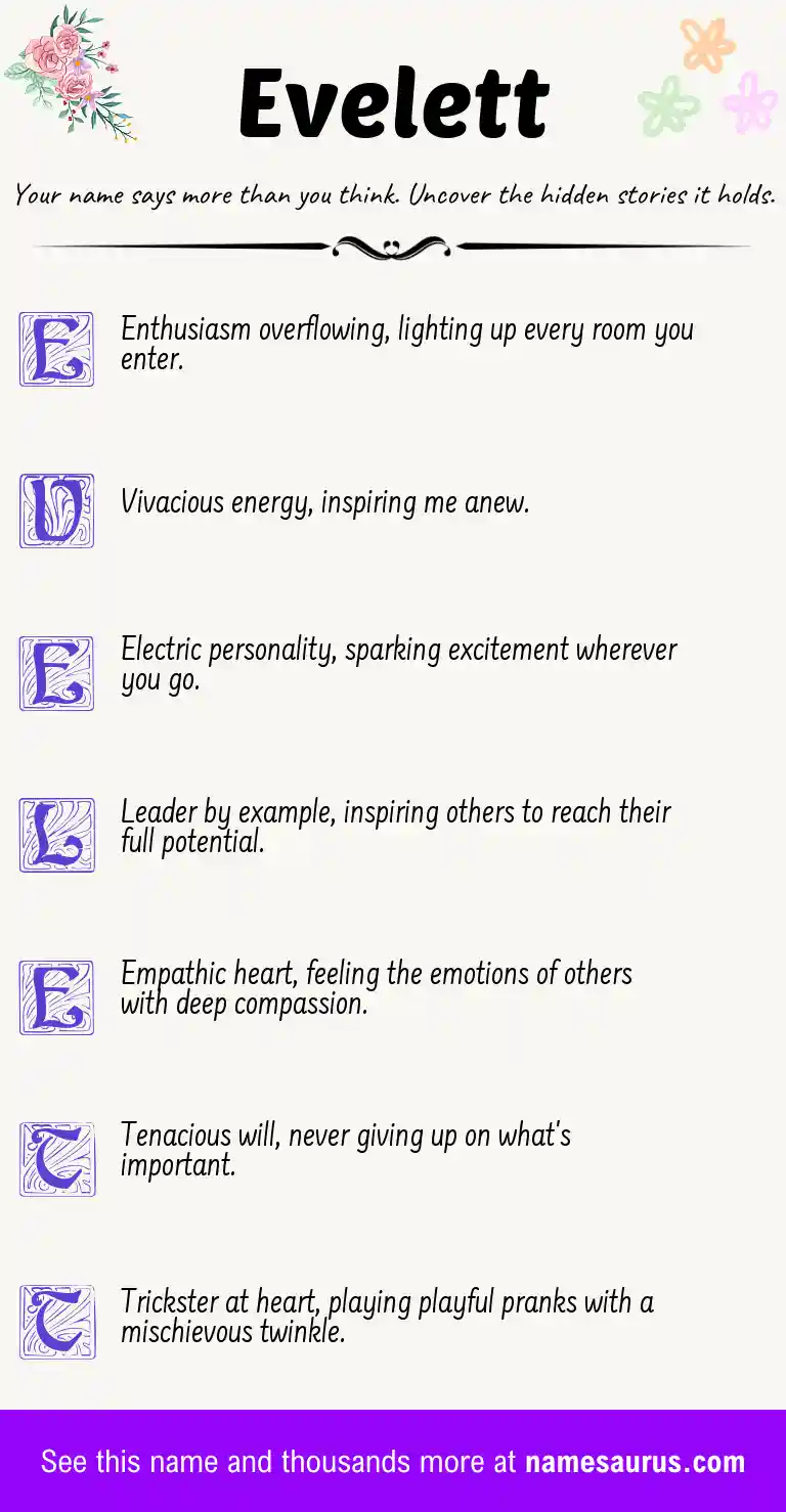 Acrostic poem about Evelett.